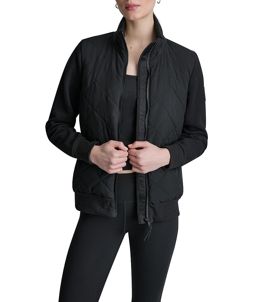 DKNY ナイロンジャケット ブラック Sサイズ　y2k テック DKNY Sport by Donna Karan Lightweight Hybrid Mock Neck Full Zip