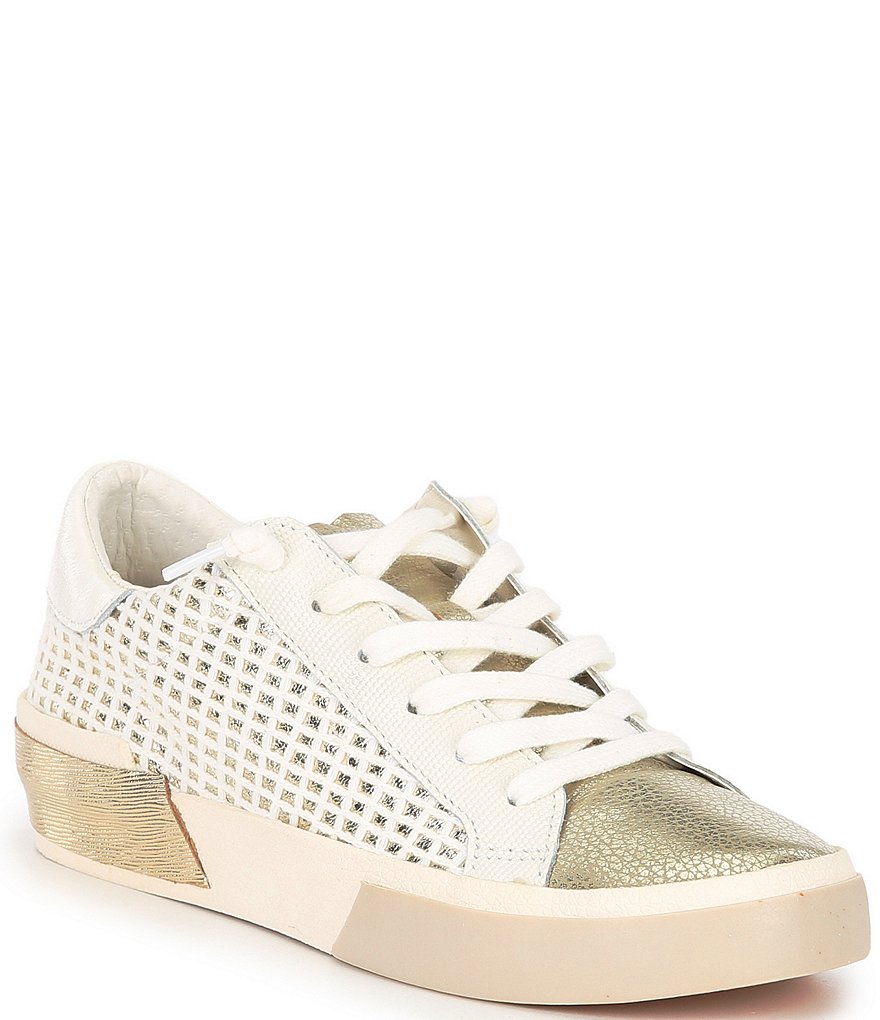 Dolce Vita Zina Dune Woven Leather Metallic Sneakers | Dillard's