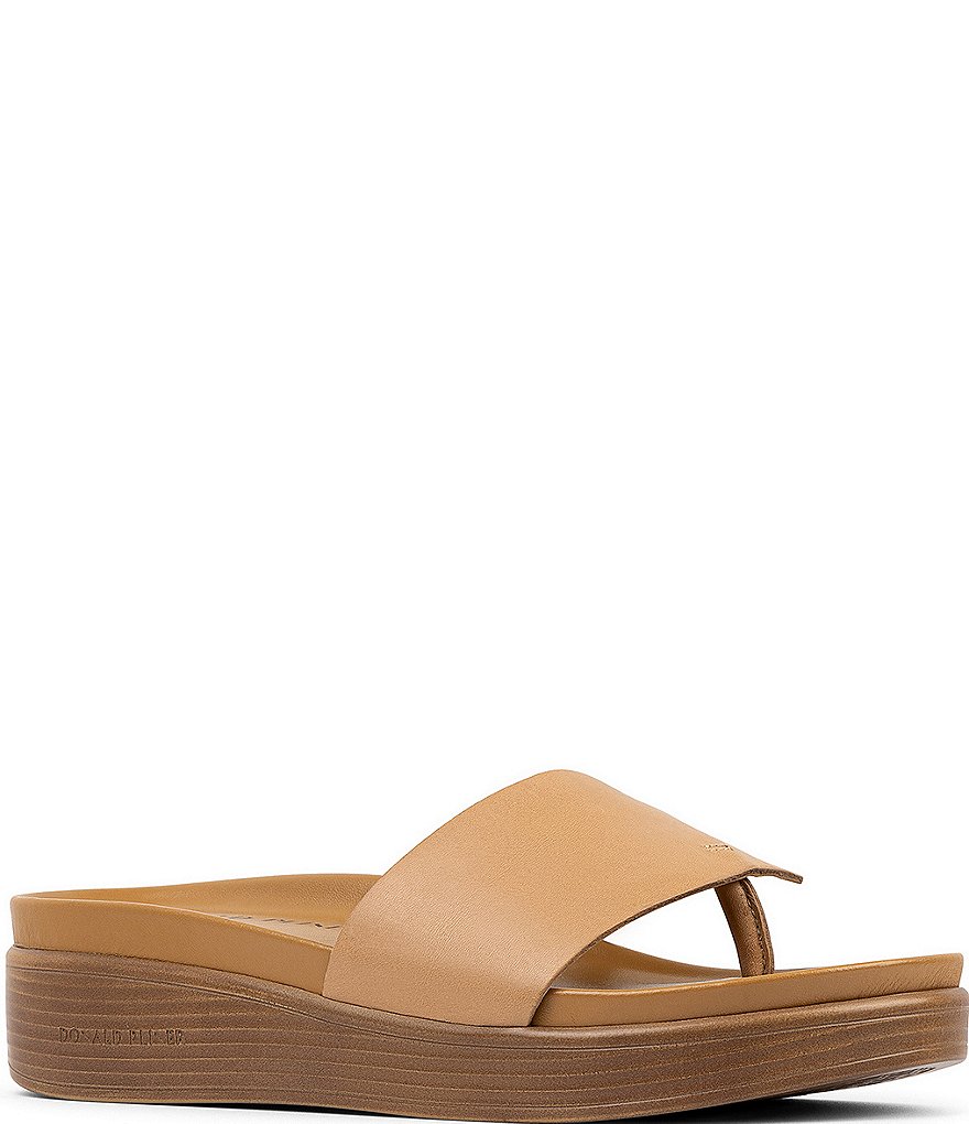 Donald Pliner Fifi Leather Platform Wedge Thong Sandals | Dillard's