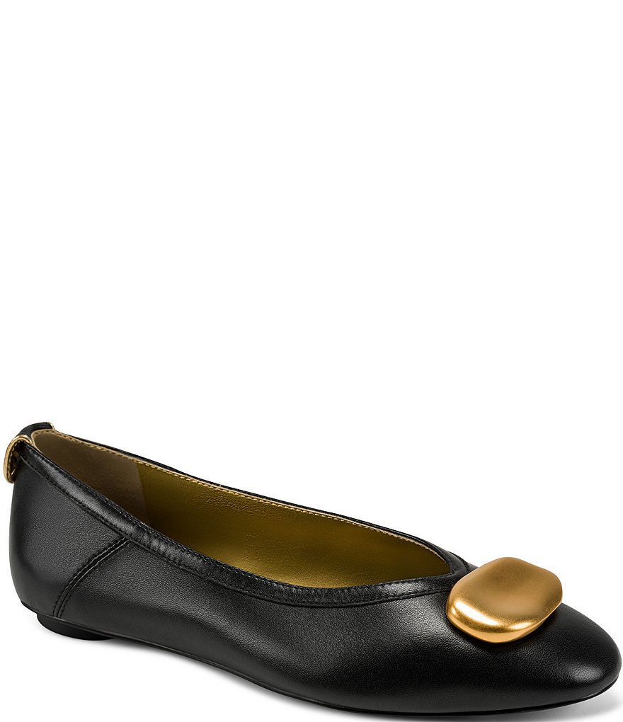 Donna Karan Aricela Leather Ornament Ballet Flats | Dillard's