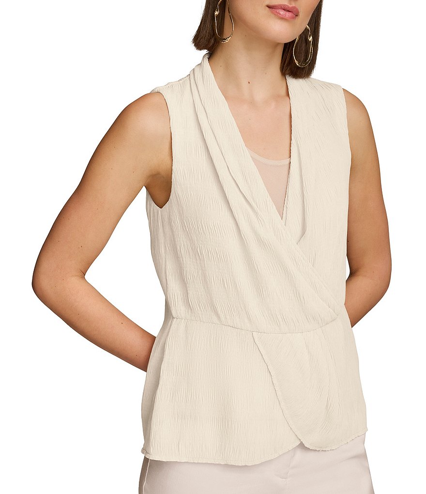 wrap sleeveless tops