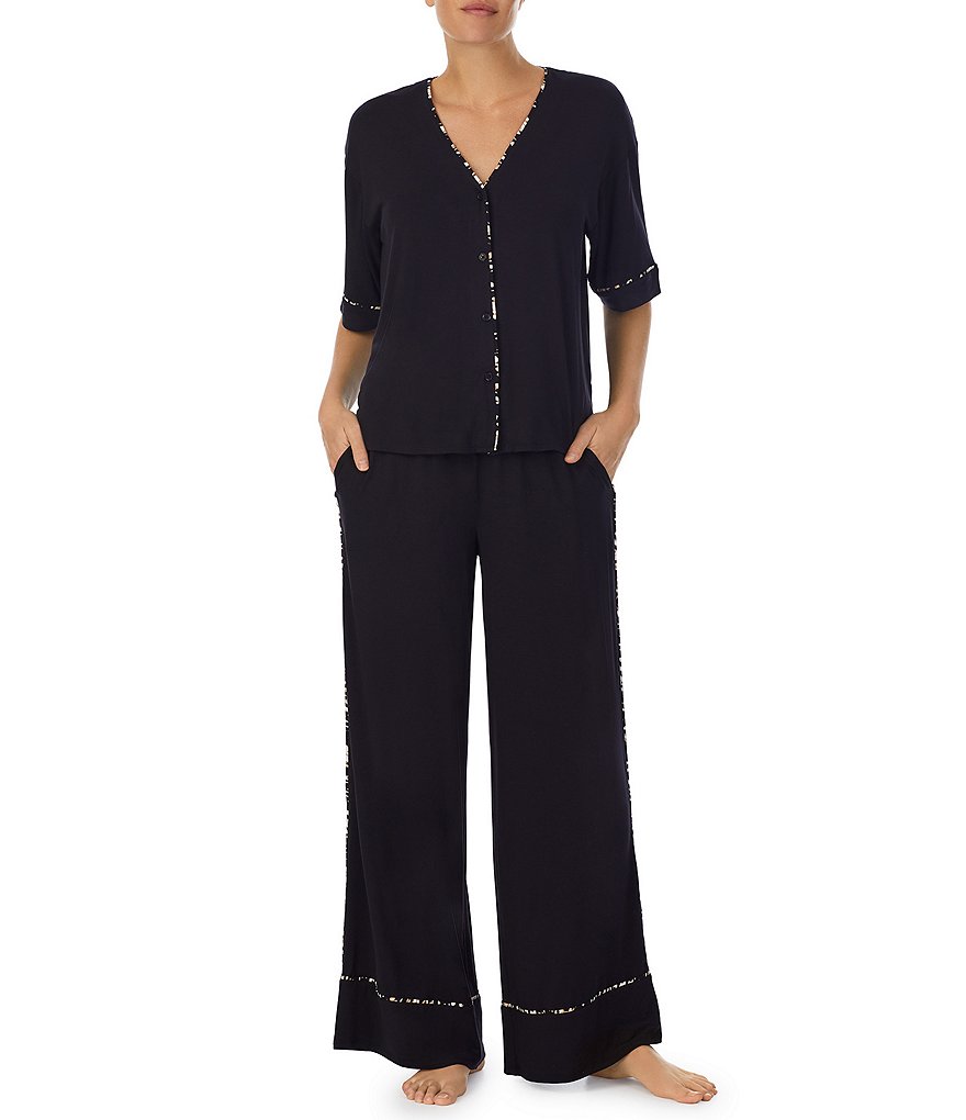 Short-Sleeve V-Neck & Pants Pajama Set