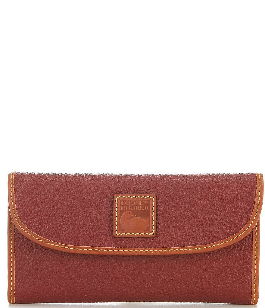 Dooney & Bourke Pebble Grain Leather Taupe Continental Clutch Wallet