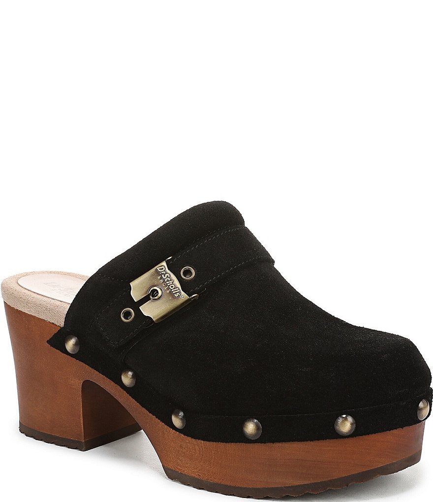 Scholl's Original Joy Suede Buckle Hardware Strap Platform