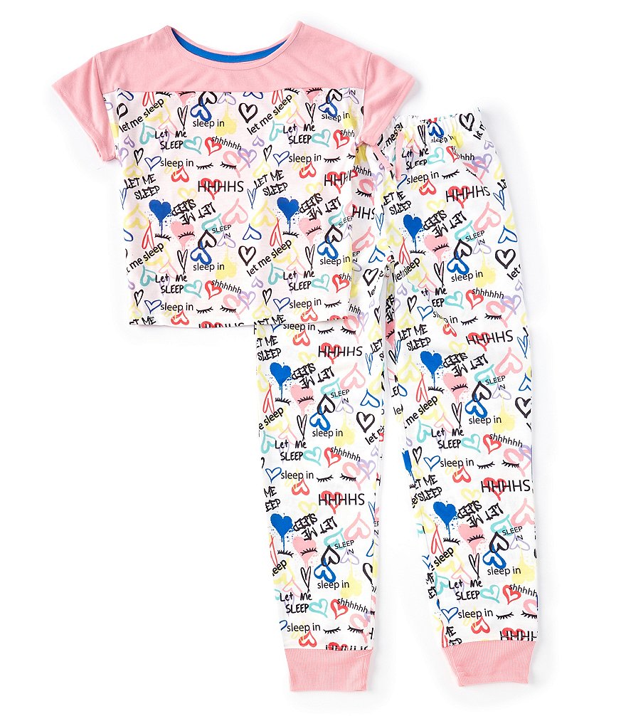 Dream Life Big Girls 7-16 Short-Sleeve Color Block Pajama Tee ...