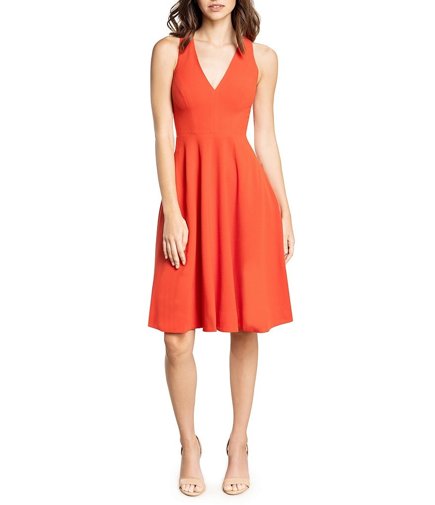 Dress the Population Women's Catalina Solid Sleeveless Fit & Flare