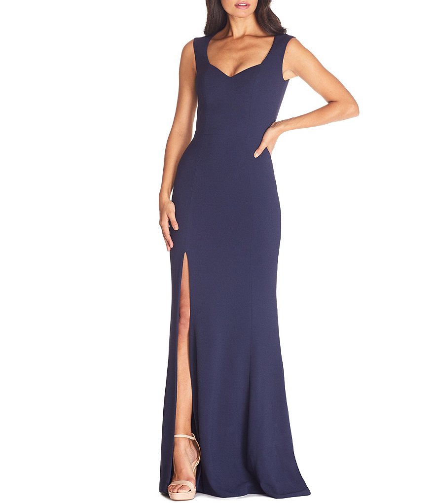 Dress the Population Monroe Sweetheart Neck Front High Slit Long Gown ...