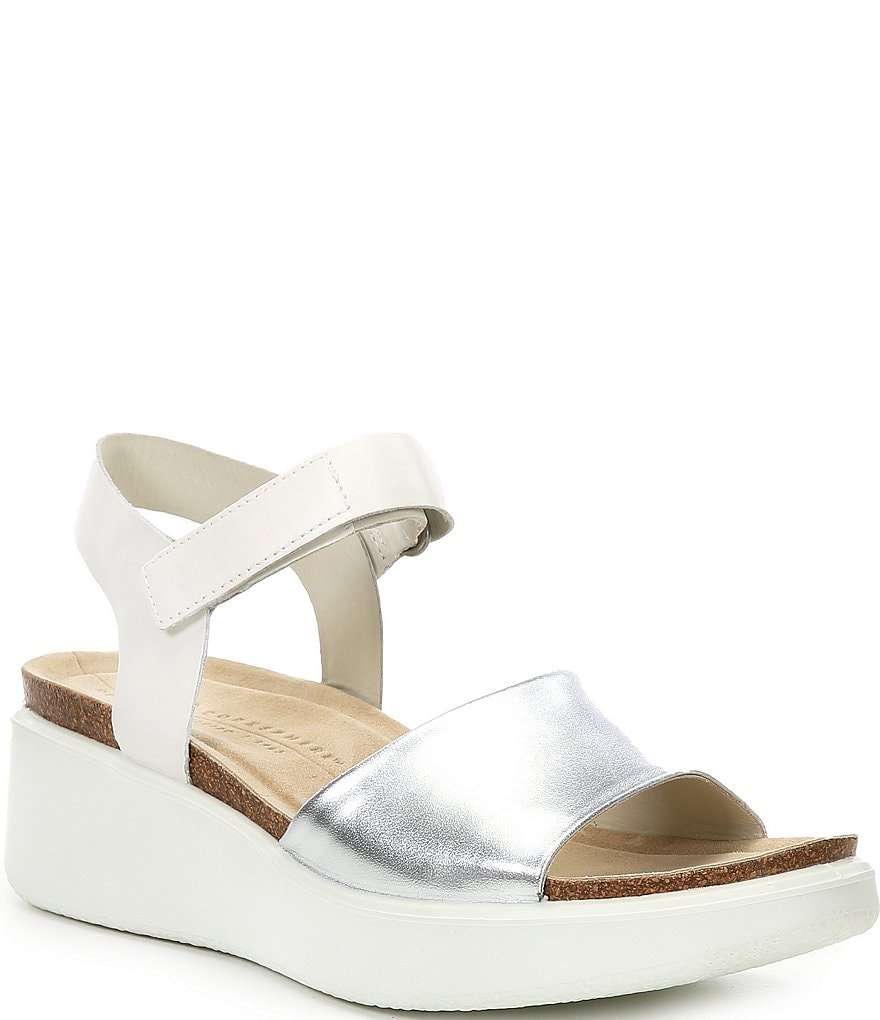 ECCO Flowt 2 Leather Ankle Strap Trooper Platform Sandals | Dillard's