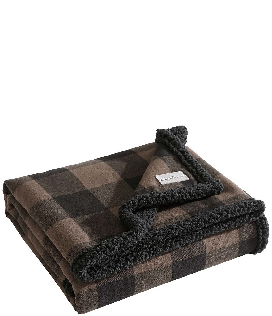 Eddie bauer cabin plaid sherpa online throw