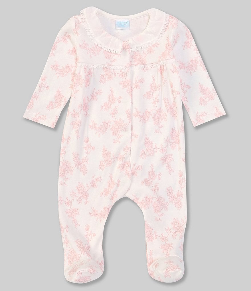 Edgehill Collection Baby Girls Newborn-6 Months Toile Print Footed ...