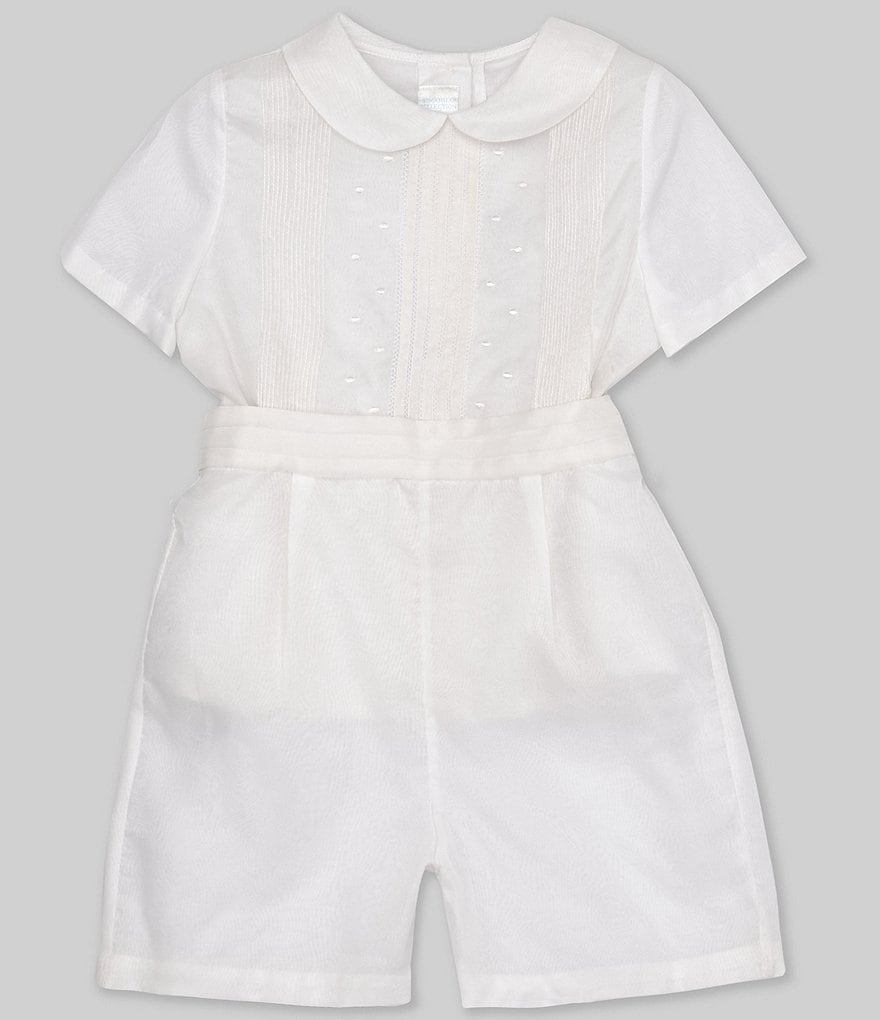 Edgehill Collection Little Boy 2T-4T Peter Pan Collar Short Sleeve ...