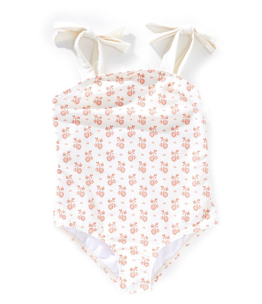 Girl's Arden Floral Ruffle Hi-Neck Swim Set - Vanilla | O'Neill