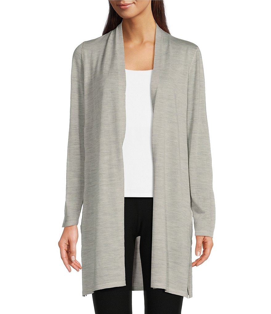 Eileen Fisher Women's Gray Wool Blend Open deals Front Cardigan Size XL