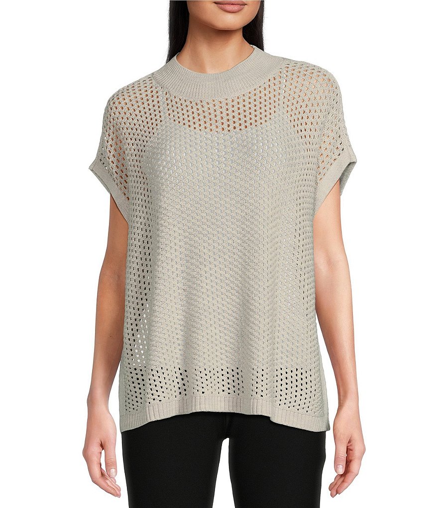 Eileen Fisher V-Neck Longline Superfine Merino Wool sweater Top Boxy popular Fit SP