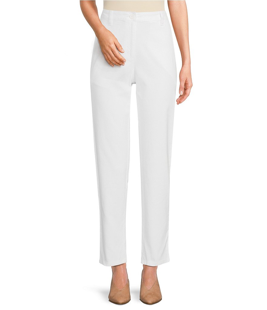 Eileen Fisher Organic Cotton Stretch Woven High Waisted Tapered