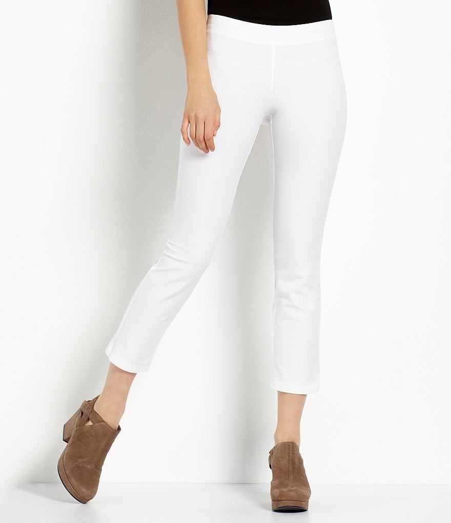 Eileen Fisher Petite Size Stretch Crepe Slim Leg Ankle Pants