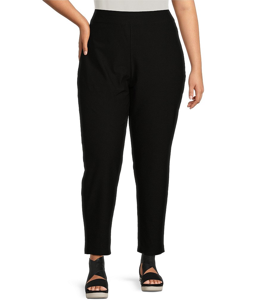 Shop Eileen Fisher Stretch Crepe High-Waisted Pants