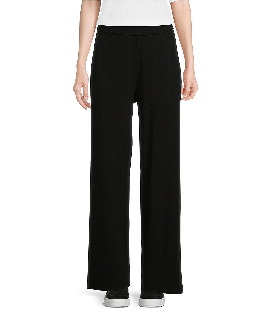 Eileen Fisher Plus Size Washable Flex Ponte Knit Straight Leg Pull-On Ankle  Pants