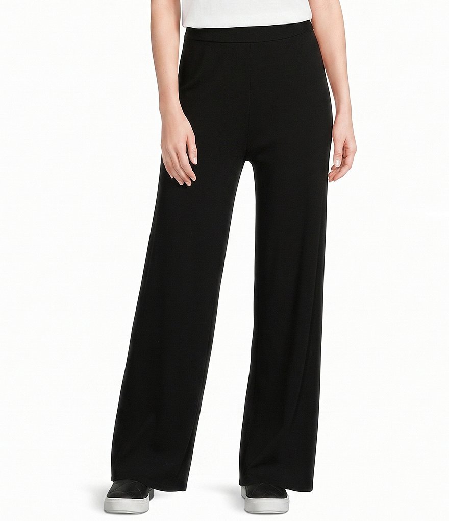 Eileen Fisher Tencel™ Lyocell Stretch Knit Jersey Wide Leg Pull-On