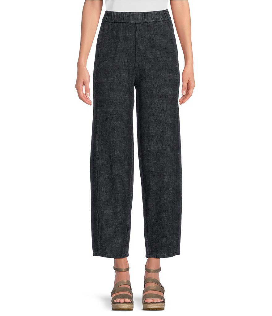 Eileen Fisher Tweedy Hemp Organic Cotton Lantern Pull-On Ankle Pant ...