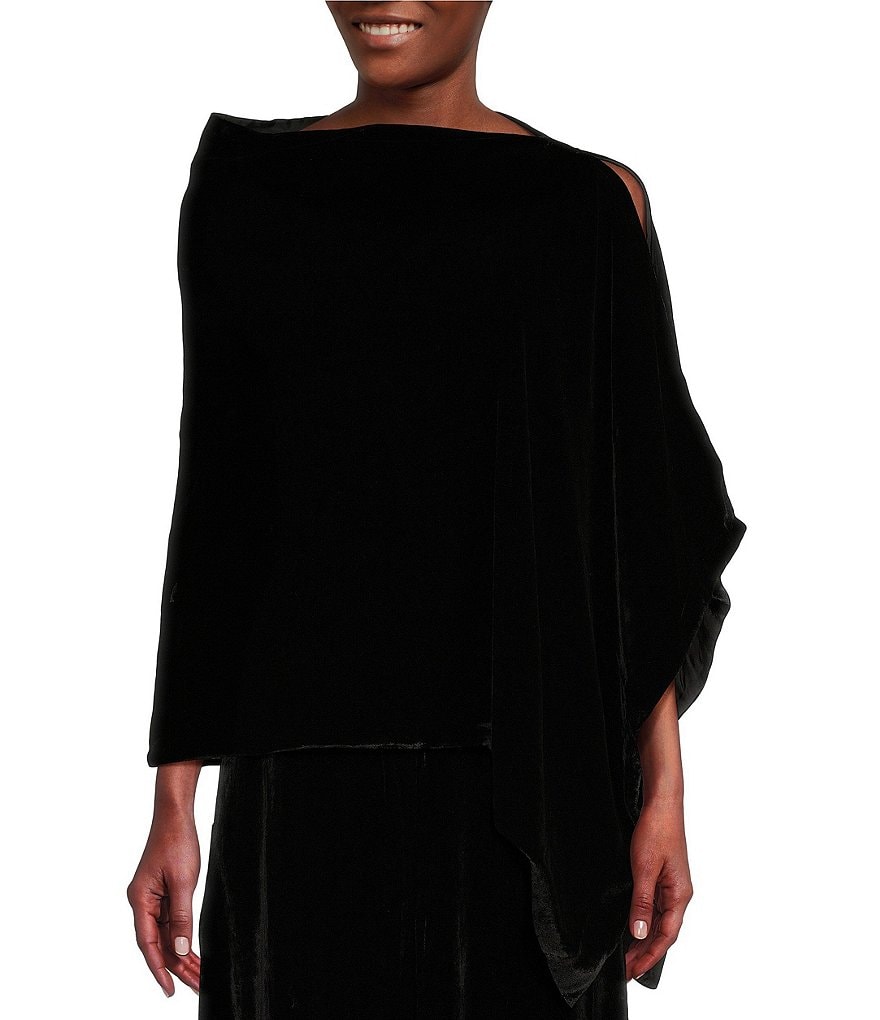 Eileen Fisher Washed Velvet Boat Neck Poncho | Dillard's