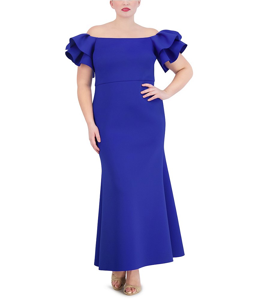 Eliza j asymmetrical scuba off cheap the shoulder gown