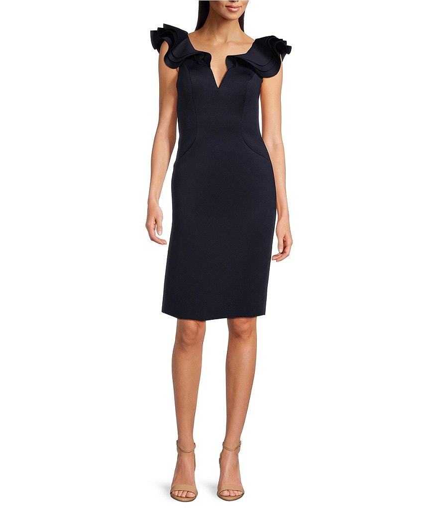 Elina ruffled on sale sheath dress