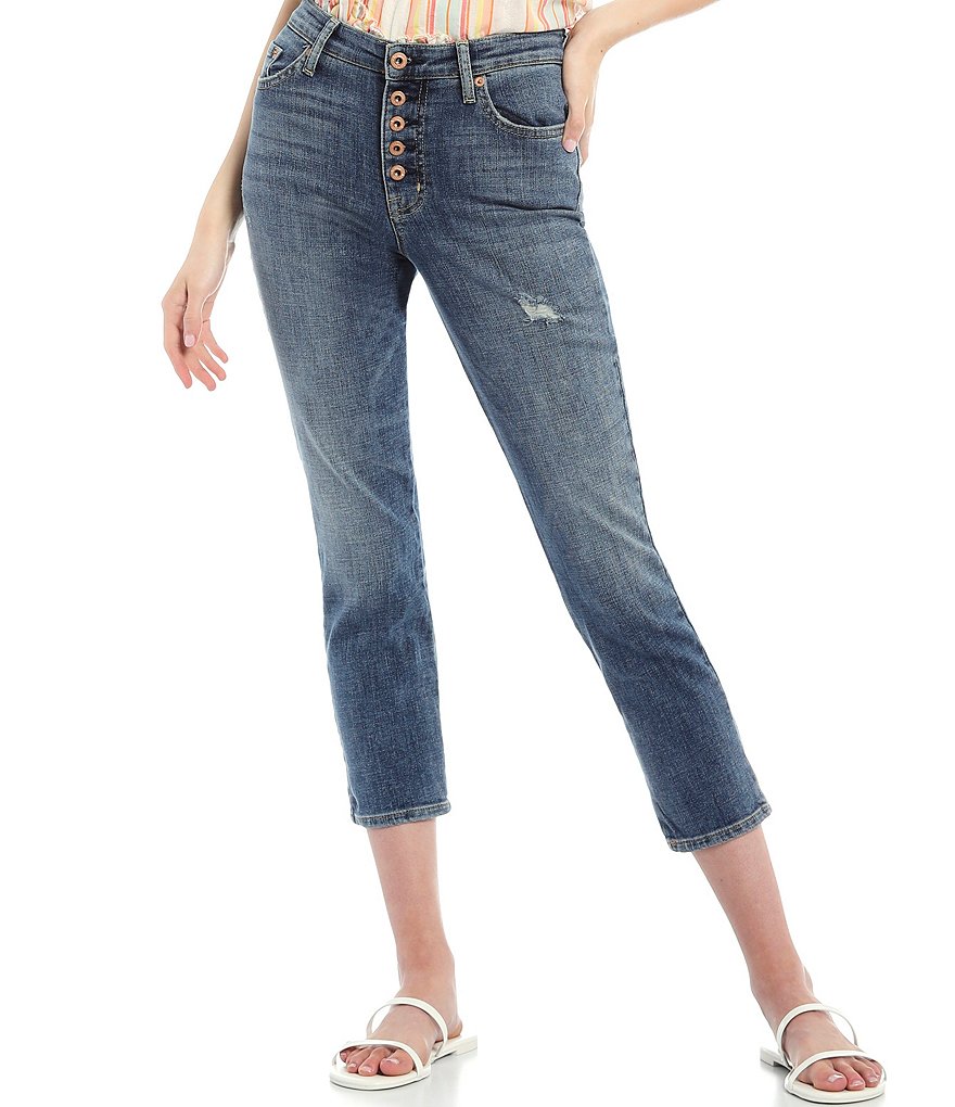 Ella Moss High Rise Slim Straight Capri Jeans | Dillard's