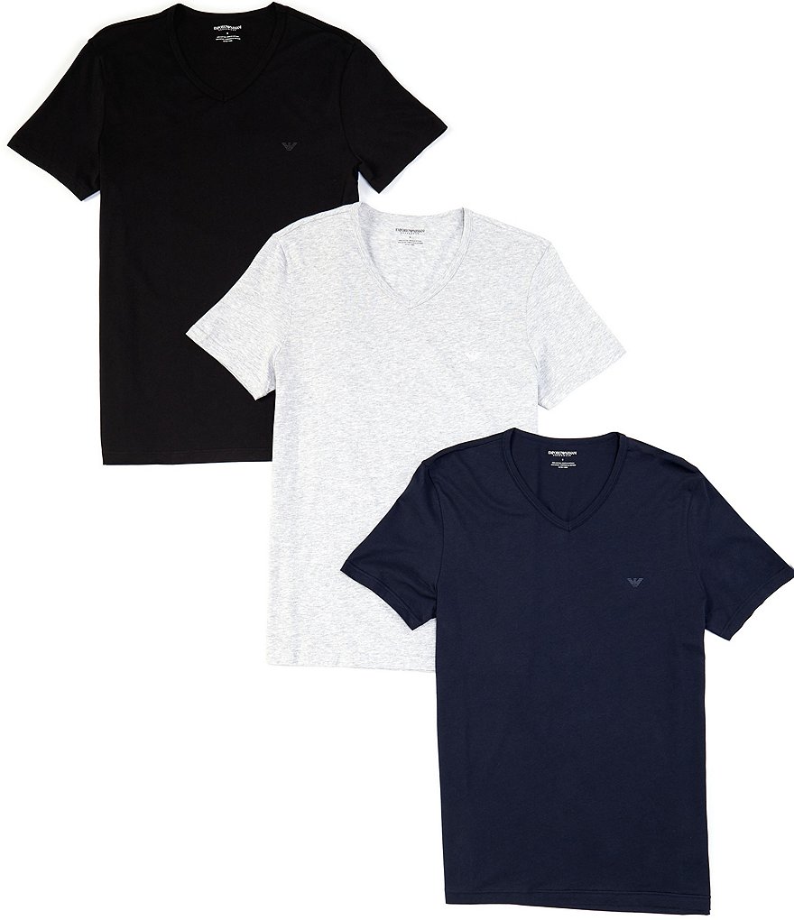 Emporio Armani V-Neck Undershirt 3-Pack | Dillard's