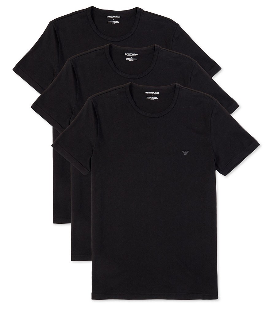 Emporio Armani Pure Cotton Crewneck T-shirts 3-Pack | Dillard\'s