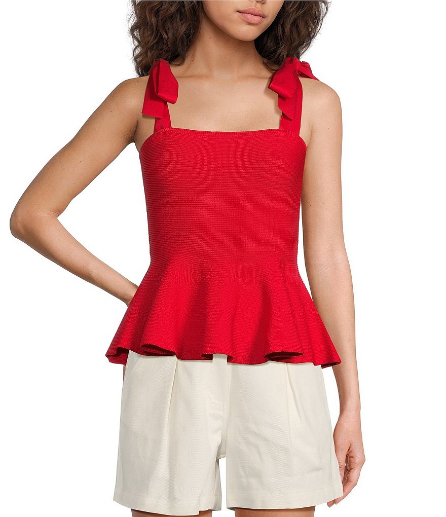 Avec Les Filles Stripe Corset Peplum Tank | Nordstromrack