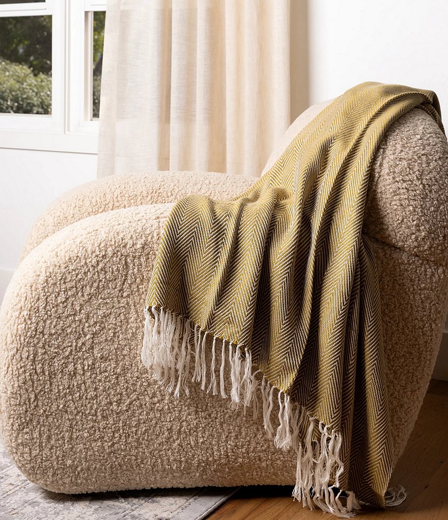 Ettitude Luxe Bamboo Herringbone Throw Blanket