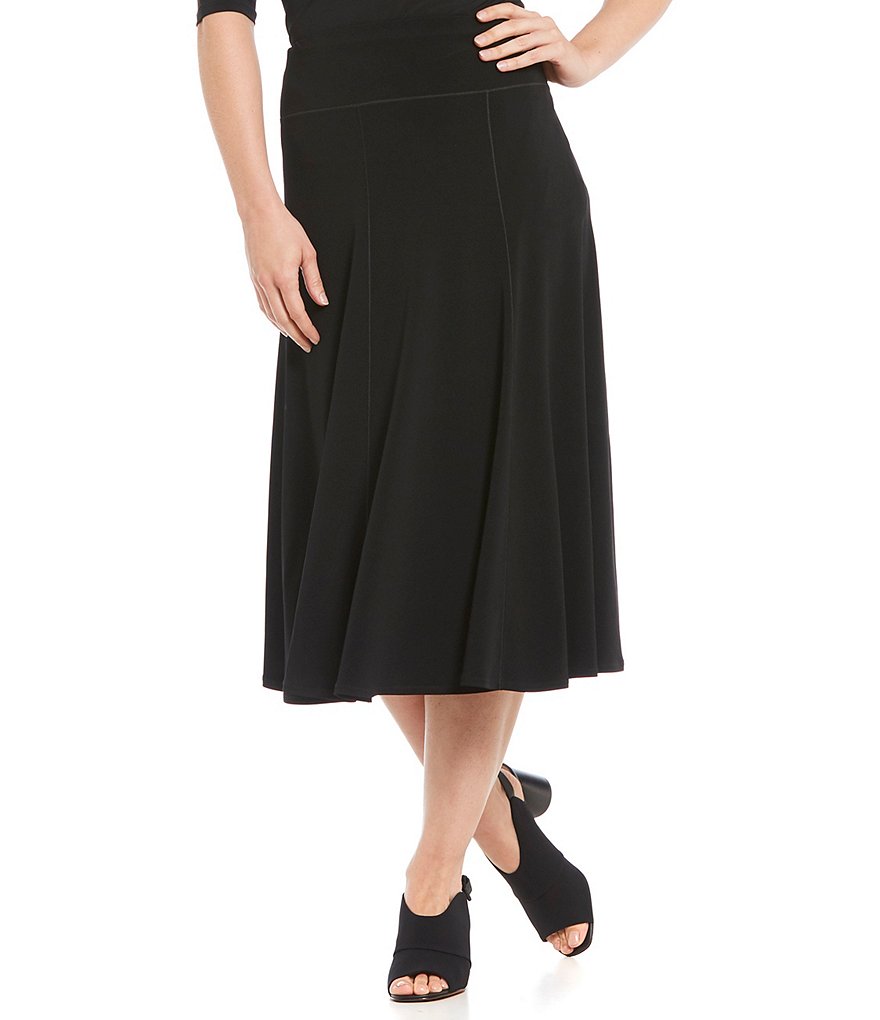 Eva Varro Knit Jersey A-Line Pull-On Midi Skirt | Dillard's