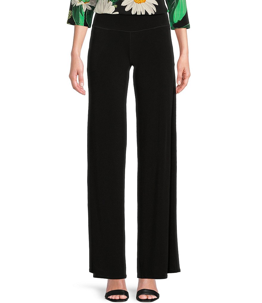 Eva Varro Knit Jersey Side-Seam Pockets Wide-Leg Pull-On Pants | Dillard's