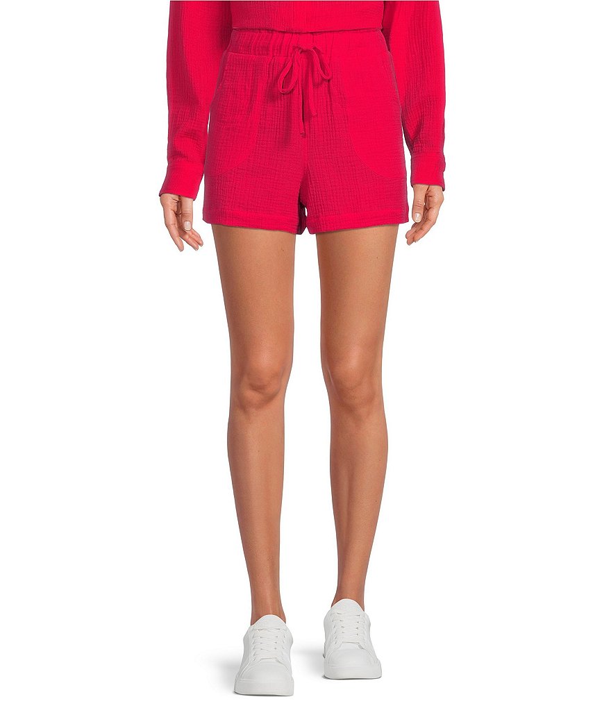 Every Raspberry High Rise Cuffed Drawstring Shorts | Dillard's