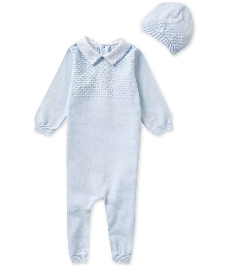 Feltman Brothers Baby Boys Newborn-9 Months Knit Coverall and Hat Set ...