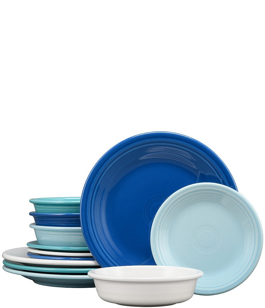 Fiesta Classic 12-Piece Mixed Colors Dinnerware Set, Service for 4