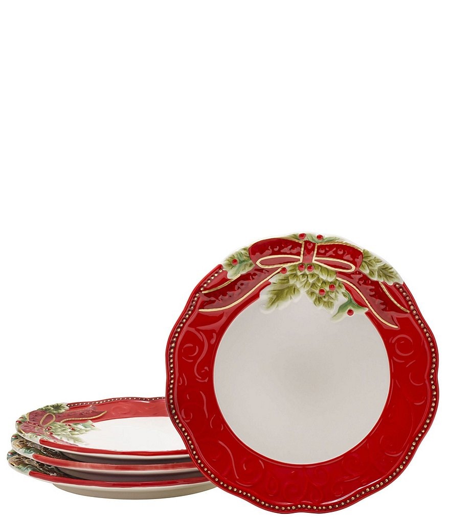 Fitz and Floyd Holiday Home Salad Plates, Set of 4 Dillard
