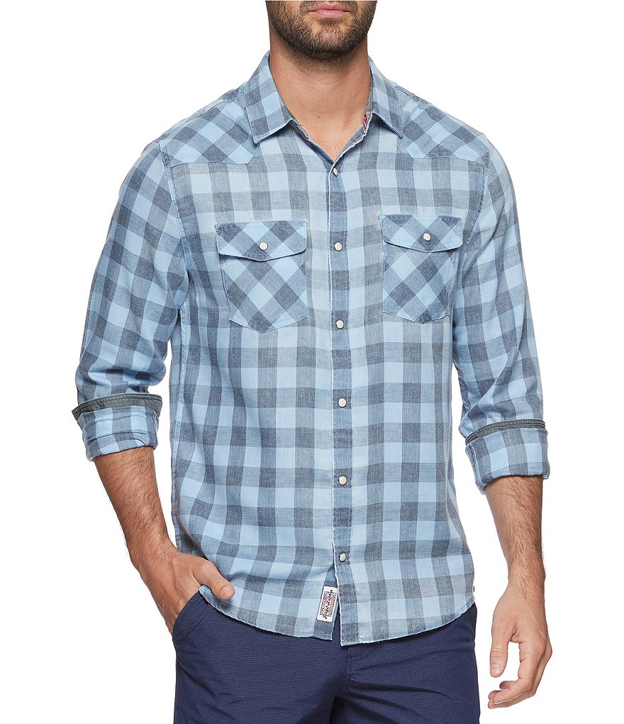 Flag and Anthem Cabot Long Sleeve Vintage-Wash Plaid Shirt | Dillard's