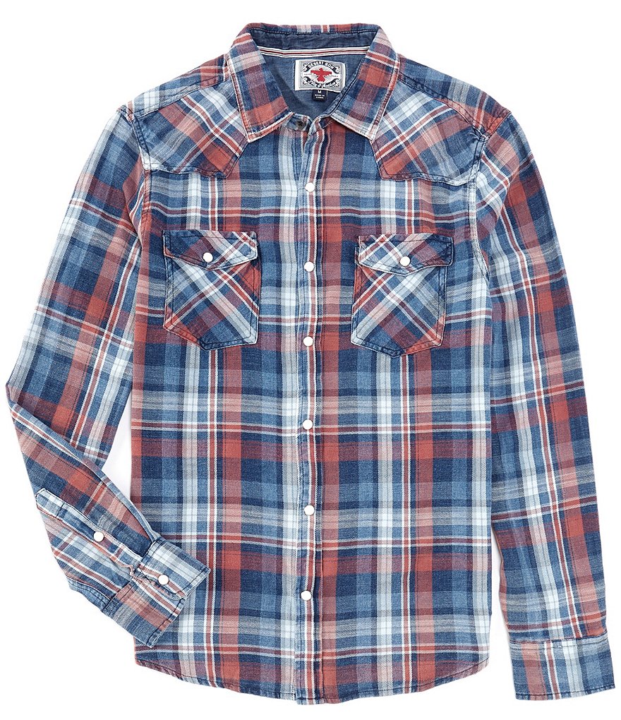 Flag and Anthem Long Sleeve Winchester Plaid Woven Western Shirt ...