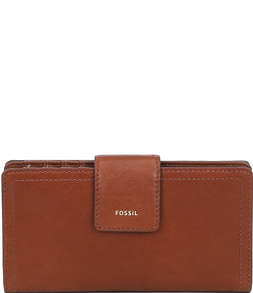 Fossil Logan Logo RFID Leather Tab Bifold Wallet | Dillard's