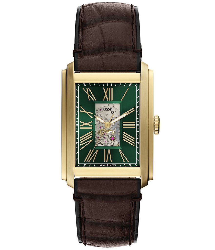 Fossil Men's Carraway Automatic Croco Leather Strap Watch | Dillard's