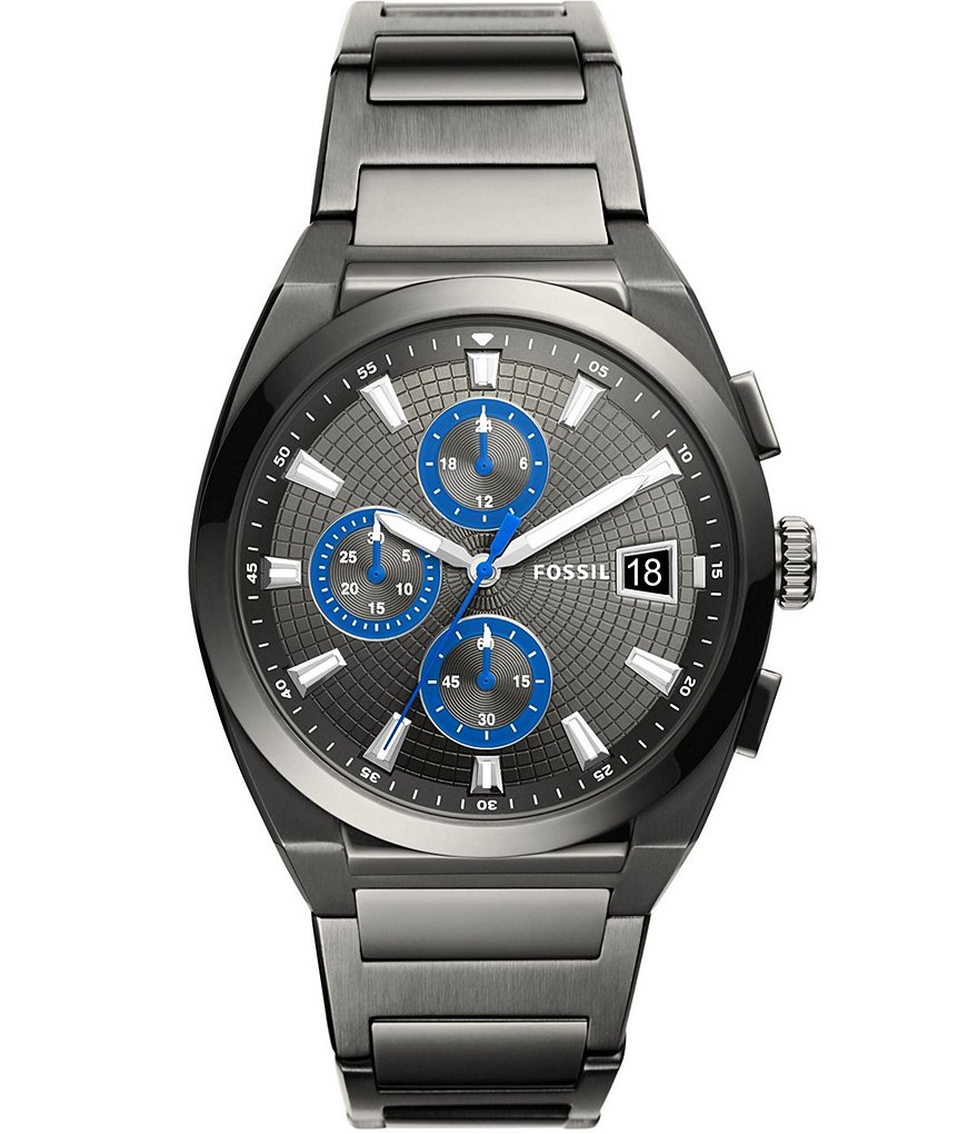 Fossil Men's Everett Chronograph Smoke Stainless Steel Watch | Dillard's