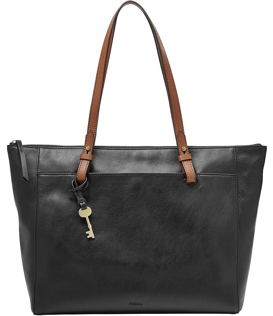 fossil zip top tote