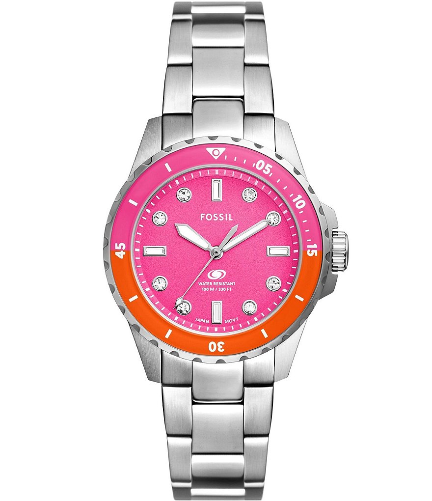 Fossil women's watch. Pink oval face. ES-9764, top 250311