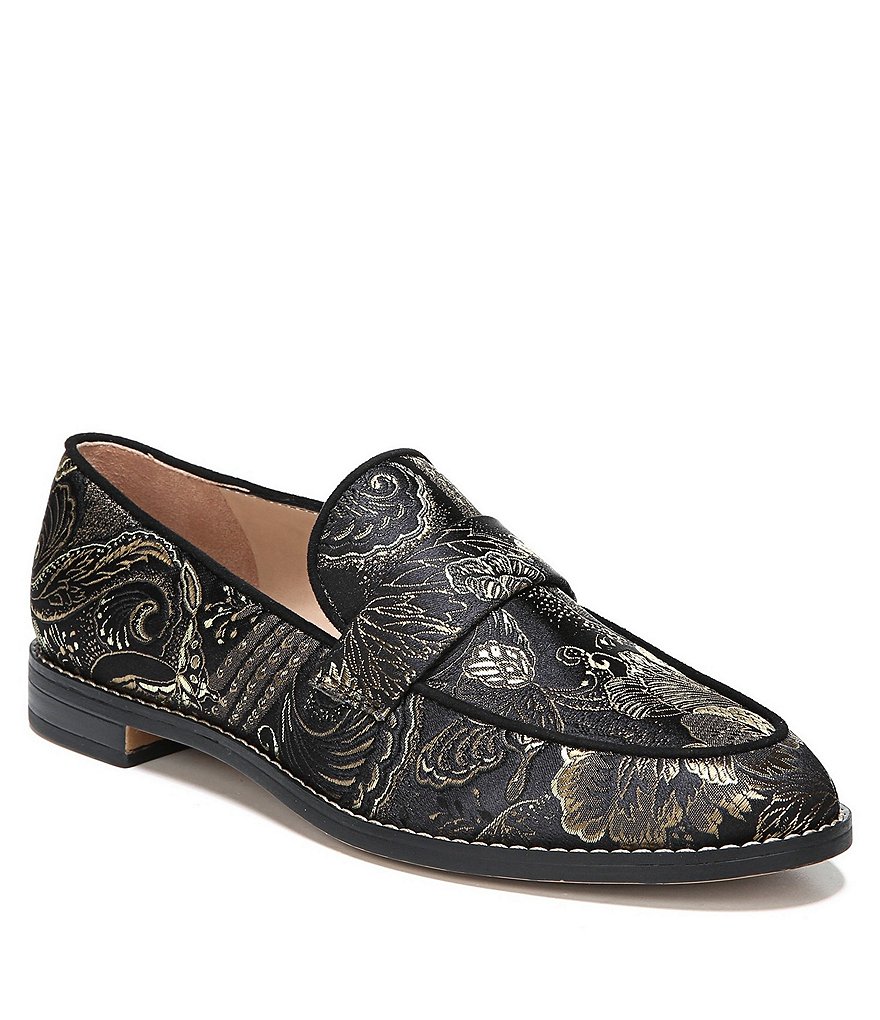 Franco Sarto Hudley Floral Brocade Block Heel Loafers | Dillards