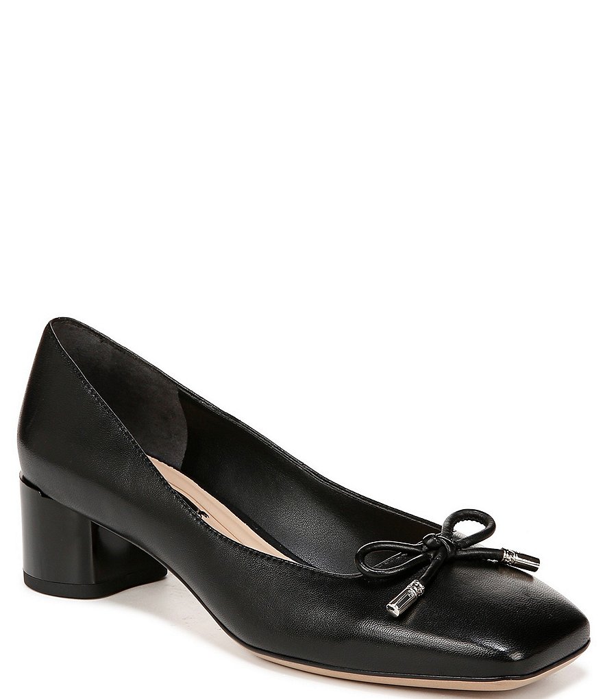 Franco Sarto Natalia Leather Bow Ballet Pumps