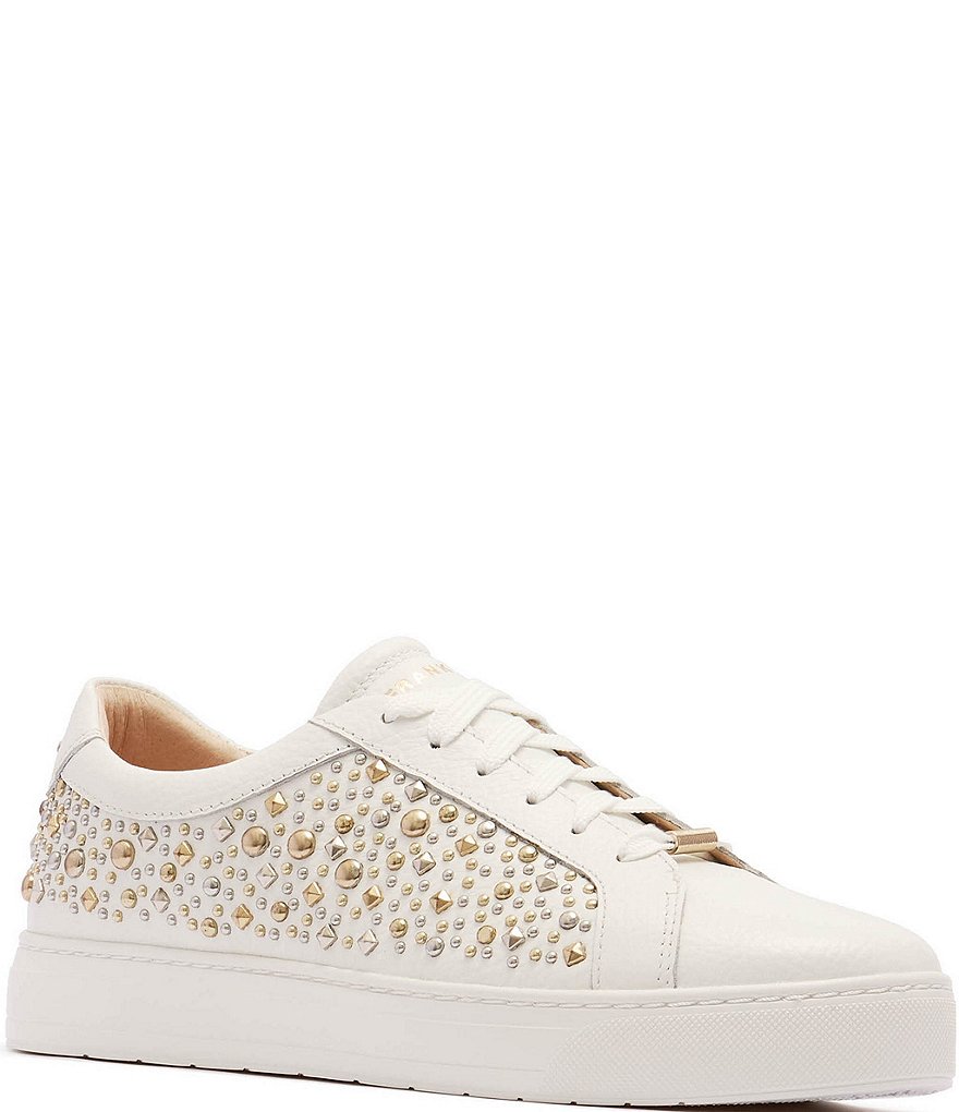 FRANKIE4 Mim V Studded Leather Lace Up Sneakers | Dillard's