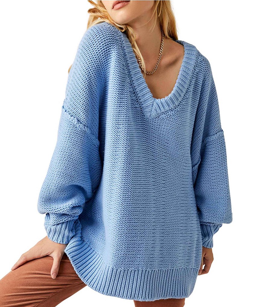 Powder Blue Oversized Pullover M | Macade Golf