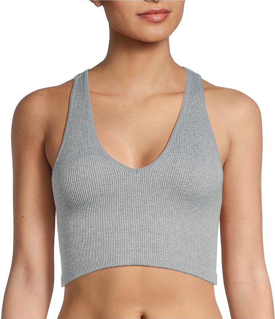 Free People Movement Free Throw Crop Sports Bra in Black and Flamingo